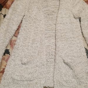 White fuzzy sweater cardigan